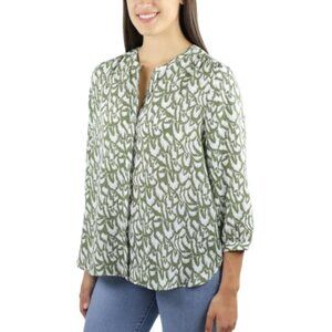 NEW Jachs Girlfriend Womens Printed Blouse 3/4 Sleeves Lightweight Size M// 25CT